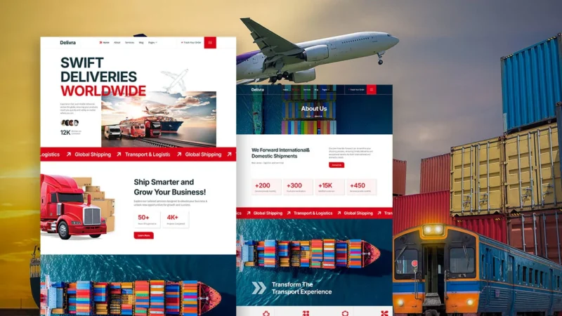 Delivra – Premium Elementor Template Kit for Logistics & Transportation Services
