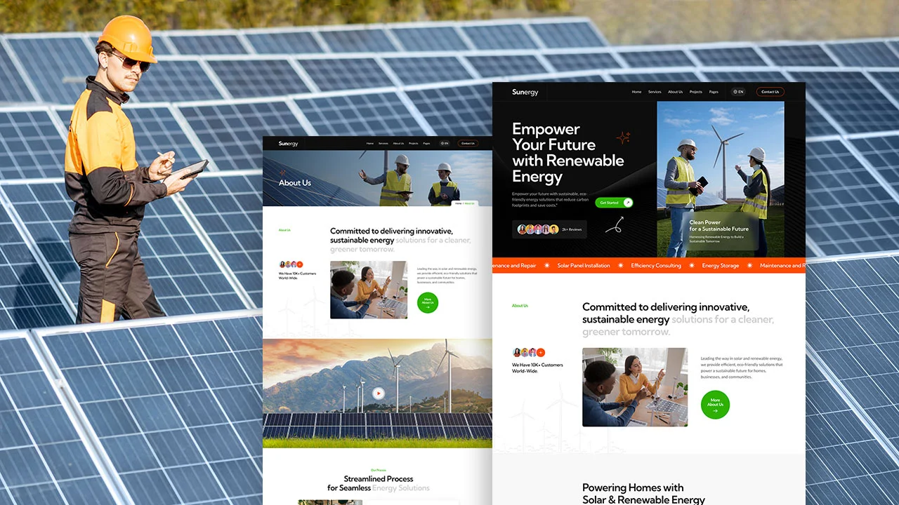 Sunergy – Premium Elementor Template Kit for Solar & Renewable Energy Services